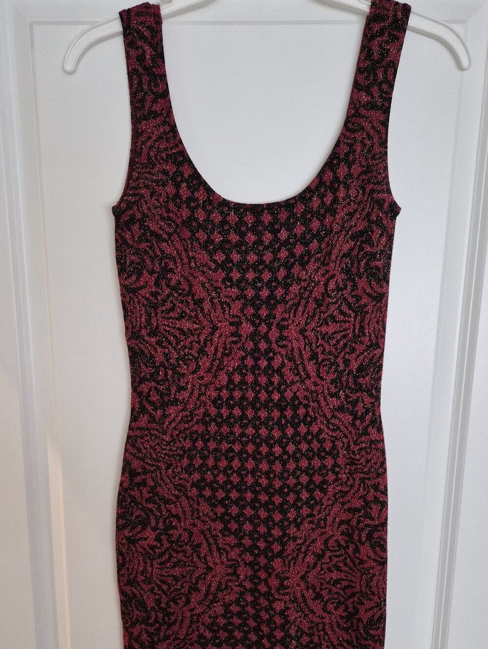 Rock & Republic Black and Pink Scoop-Neck Bodycon Mini Dress